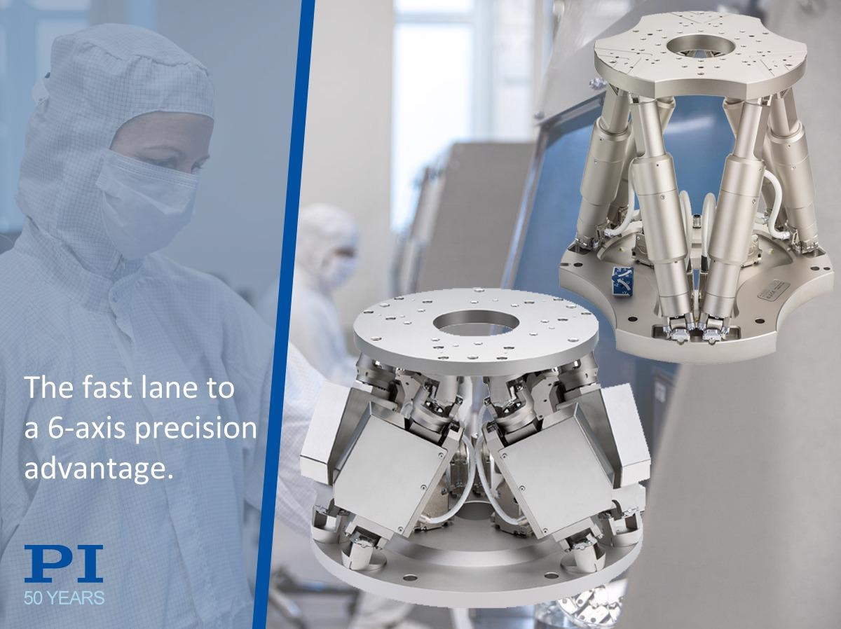 Новые системы перемещения 6DOF Hexapod - меньше традиционных 6-осевых вакуумных ступеней Новые системы перемещения 6DOF Hexapod - меньше традиционных 6-осевых вакуумных ступеней